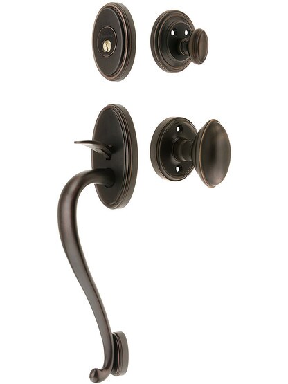 Georgetown Entry Handle Set in Oil-Rubbed Bronze Finish with Eden Prairie Knob and